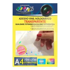 Adesivo Vinil Adesivo Holográfico Transparente A4 20 Folhas Off Paper