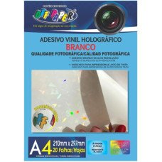Adesivo Vinil Holográfico Branco A4 20 Folhas Off Paper